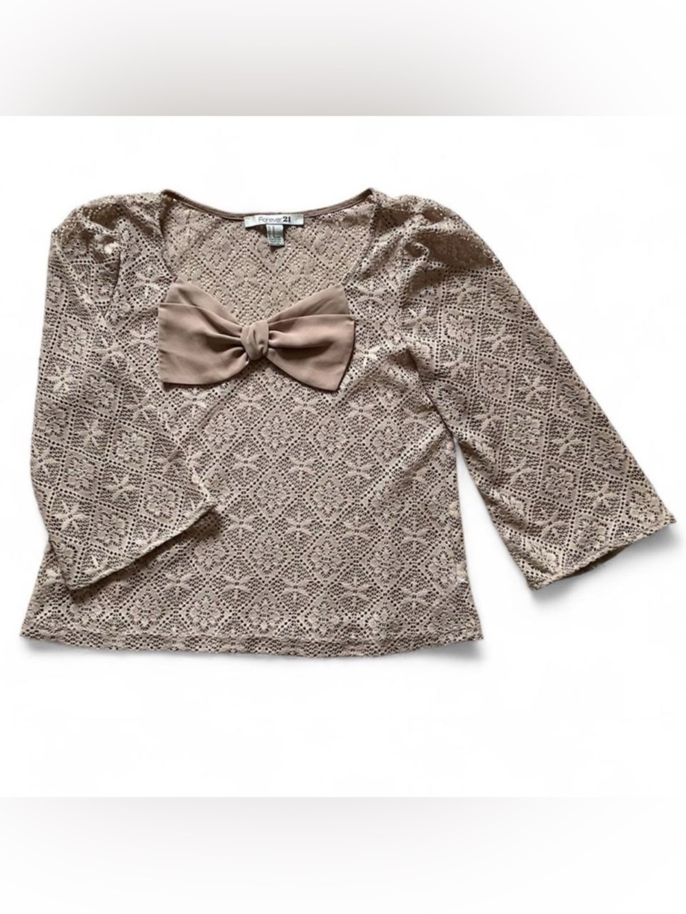 Vintage FOREVER21 Lace Top w. Bow Detail